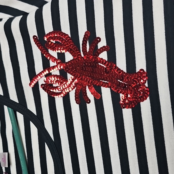 Quacker Factory Striped Lobster Shirt Sz 2X Exc Cond - Picture 3 of 9